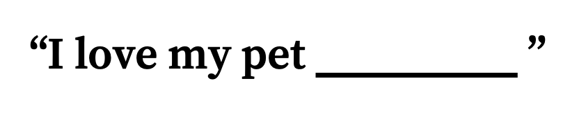 i love my pet text