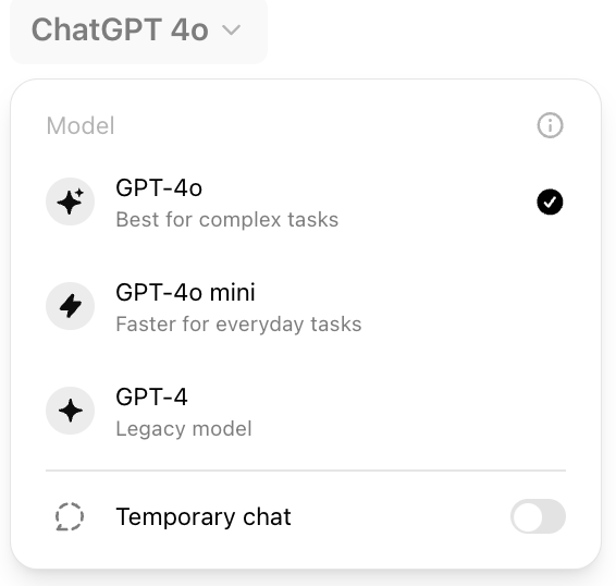 chatgpt options